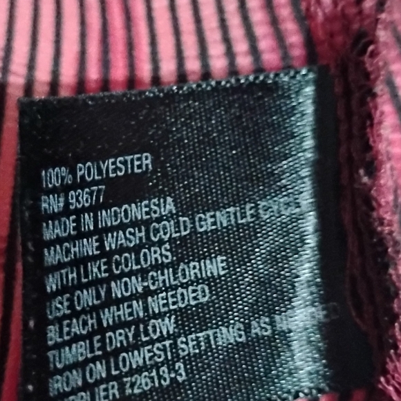 Worthington Blouse Womens Large Red & Black Stripe Button Up Tie at Neck L - Picture 7 of 8